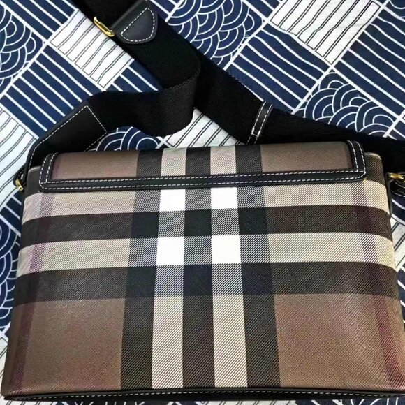 Burberry Women's Note Check-print Coated Cotton Shoulder Bag - Picture 2 of 10